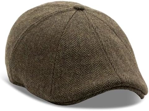 Hanna Hats Men's Donegal Tweed 8 Piece Cap Newsboy Cap Brown Salt